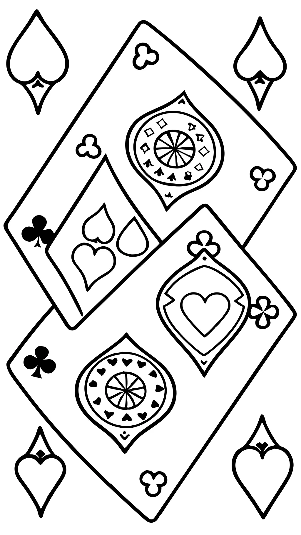 playing card coloring page